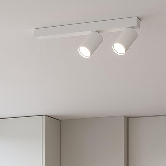 Plafoniera profilo bianco pl2 ideal lux con faretti led orientabili