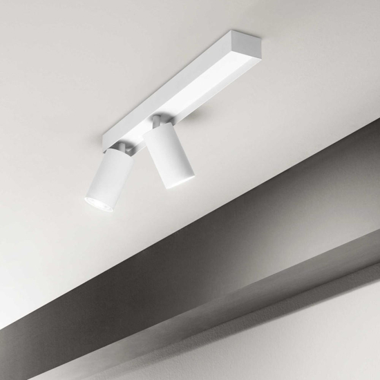 Plafoniera profilo bianco pl2 ideal lux con faretti led orientabili