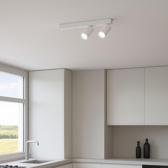 Plafoniera profilo bianco pl2 ideal lux con faretti led orientabili