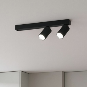 Ideal lux profilo pl2 nero plafoniera con faretti orientabili