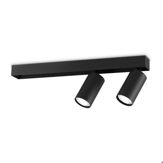 Ideal lux profilo pl2 nero plafoniera con faretti orientabili