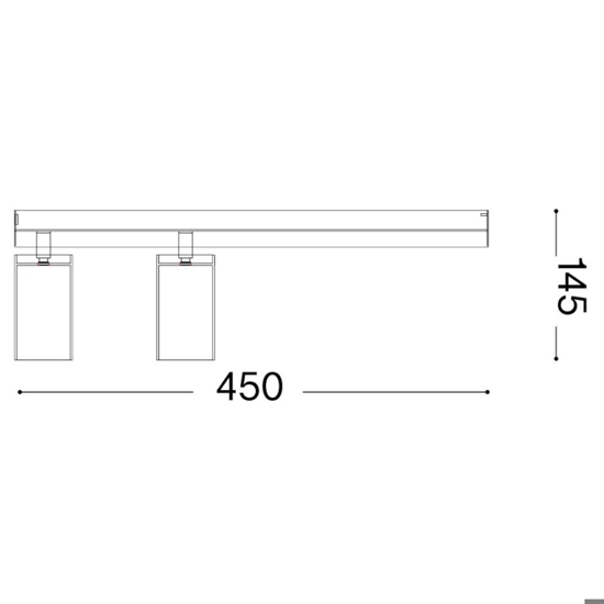 Ideal lux profilo pl2 nero plafoniera con faretti orientabili