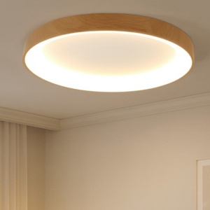 Plafoniera cerchio effetto legno led 2700k a 5000k