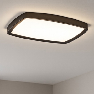 Linea light reiki plafoniera moderna nera led 42w 3000k quadrata