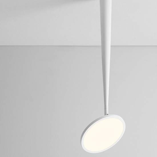 Plafoniera bianca disco luce orientabile design moderna