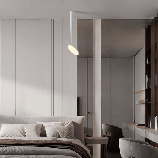 Plafoniera bianca disco luce orientabile design moderna