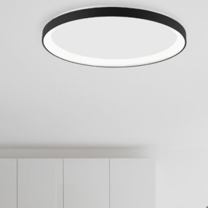 Plafoniera tonda nera 38cm 30w dimmerabile moderna
