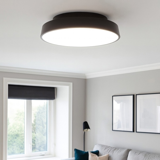 Urban isyluce plafoniera nera led 42w dimmerabile per soggiorno