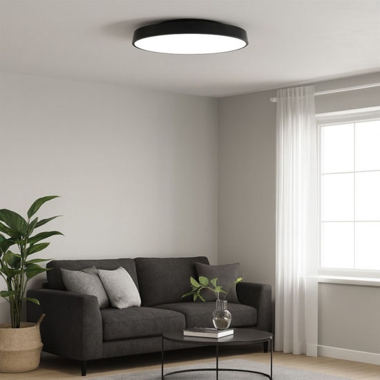Isyluce plafoniera nera led 3000k 4000k dimmerabile