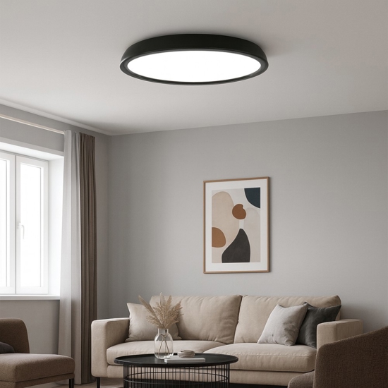 Isyluce zenal plafoniera nera led 55w 3000k 4000k dimmerabile