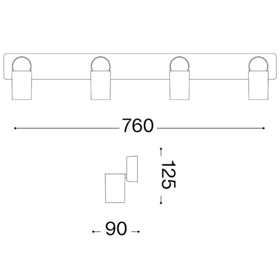 Plafoniera rudy pl4 square ideal lux con faretti led 7w 3000k