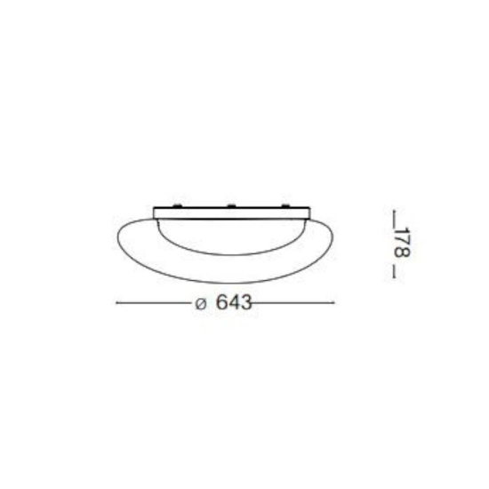 Plafoniera led 3000k ideal lux squish pl d64
