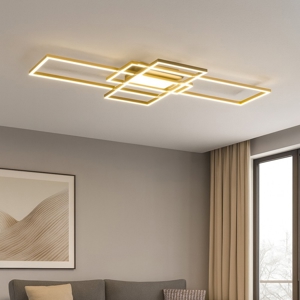 Plafoniera moderna rettangolare led da 3000k a 6500k colore oro