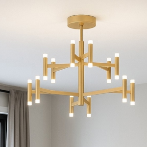 Candles perenz plafoniera oro spazzolato led 3000k dimmerabile