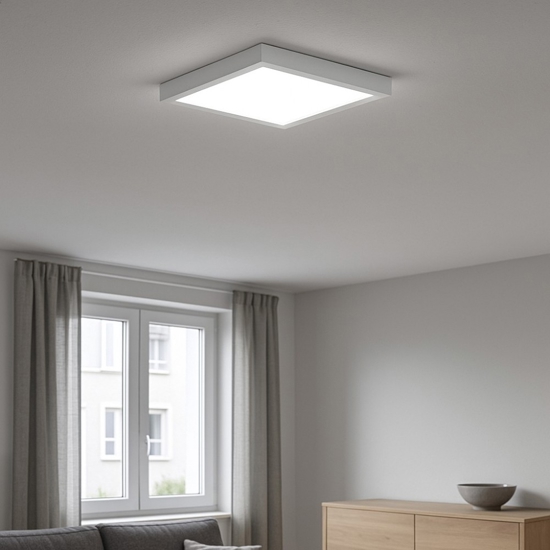 Plafoniera led 31w 3000k da cucina quadrata bianca linea light tara q
