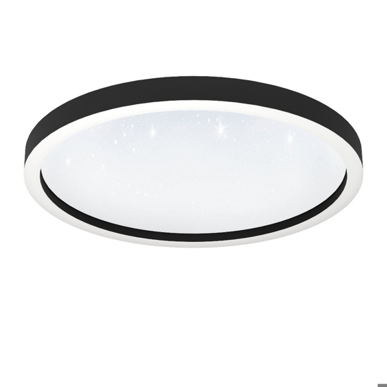 Montemorelos z eglo plafoniera smart nera effetto cristallo led rgb cct 2700k a 6500k