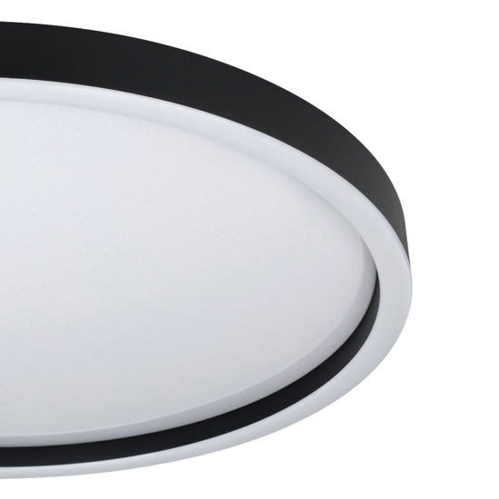 Montemorelos z eglo plafoniera smart nera effetto cristallo led rgb cct 2700k a 6500k