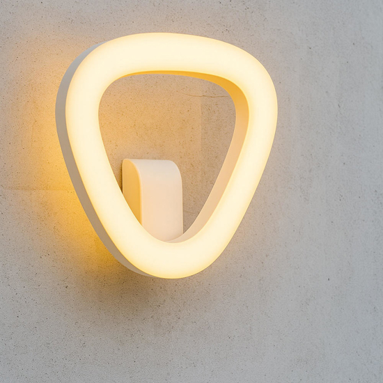 Applique per esterno bianca design ondulato led 20w 3000k ip65