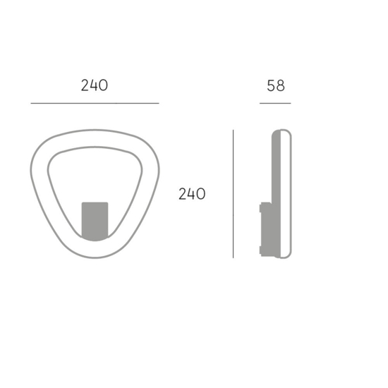 Applique per esterno bianca design ondulato led 20w 3000k ip65