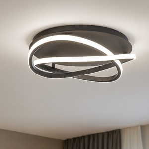 Gea luce atia plafoniera moderna led 40w 3000k nera design originale