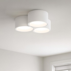 Plafoniera di gesso bianco 3 luci a soffitto sforzin nasso