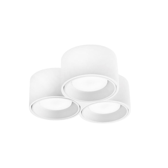 Plafoniera di gesso bianco 3 luci a soffitto sforzin nasso