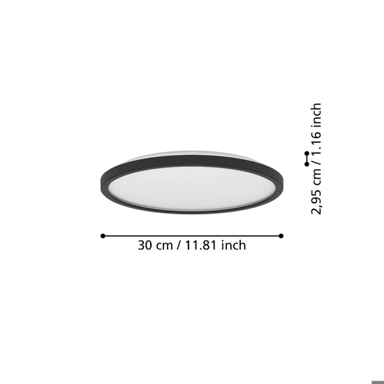 Rovito z eglo plafoniera tonda da bagno moderno led rgb 2700k a 6500k ip44