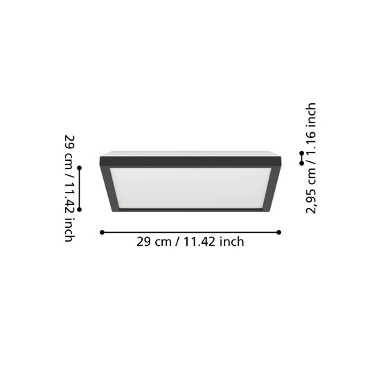 Rovito z eglo plafoniera nera per bagno ip44 led rgb 2700k a 6500k