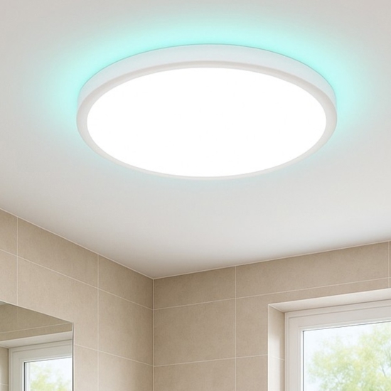 Rovito z eglo plafoniera da bagno tonda bianca led rgb 2700k a 6500k ip44