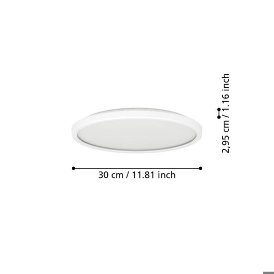 Rovito z eglo plafoniera da bagno tonda bianca led rgb 2700k a 6500k ip44