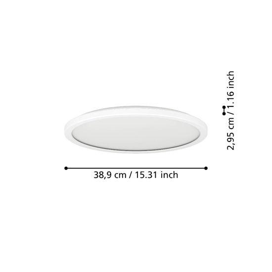 Rovito z eglo plafoniera circolare da bagno ip44 led rgb 2700k a 6500k