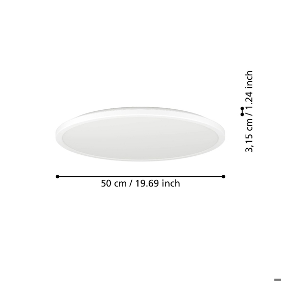 Rovito z eglo plafoniera da bagno circolare led rgb 2700k a 6500k ip44