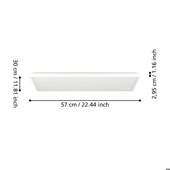 Rovito z eglo plafoniera da bagno rettangolare led rgb 2700k a 6500k ip44