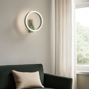 Criseide gea luce applique led 3000k dimmerabile biemissione verde salvia