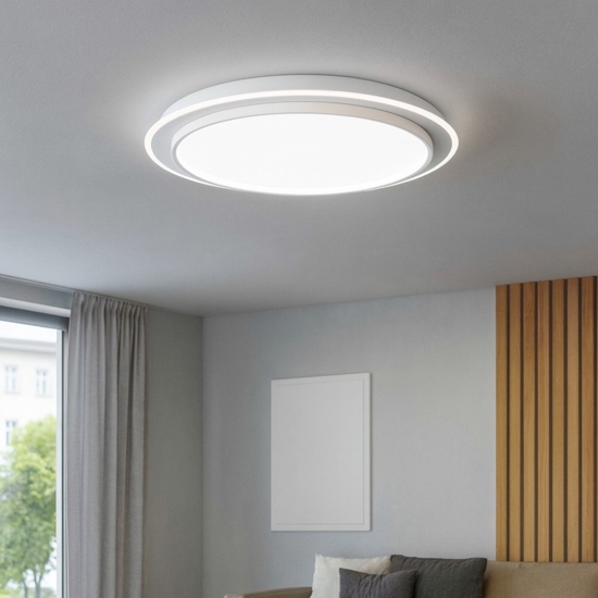 Gea luce dharma plafoniera moderna led 65w 3000k tonda per salotto