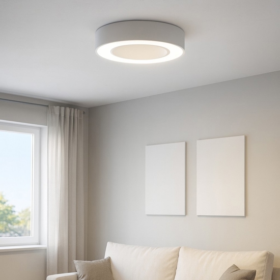 Gea luce flor plafoniera moderna led 30w 3000k rotonda bianca