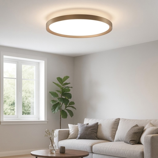 Plafoniera vivida atena rotonda sabbia led 48w 3000k 4000k per cucina