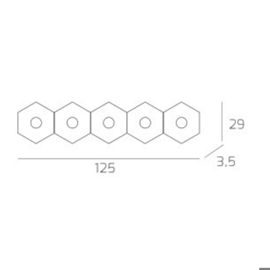 Toplight hexagon plafoniera bianca 6 lampade intercambiabili rettangolare da cucina