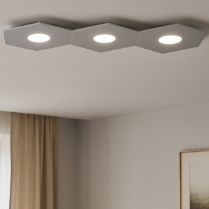 Toplight hexagon plafoniera moderna grigio