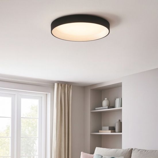 Ziggy pl d080 ideal lux plafoniera a led nero 62w 3000k tonda