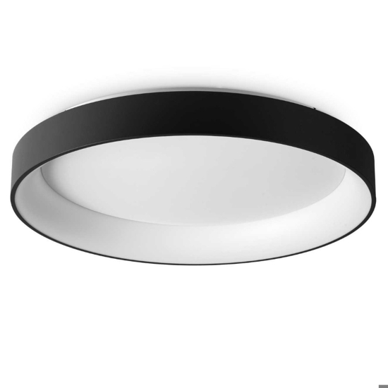 Ziggy pl d080 ideal lux plafoniera a led nero 62w 3000k tonda