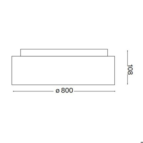 Ziggy pl d080 ideal lux plafoniera a led nero 62w 3000k tonda