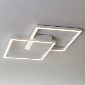 Plafoniera quadrata led 3000k 25w per cucina moderna bianca