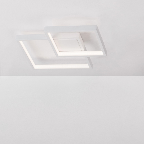 Plafoniera quadrata led 3000k 25w per cucina moderna bianca