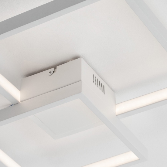 Plafoniera quadrata led 3000k 25w per cucina moderna bianca