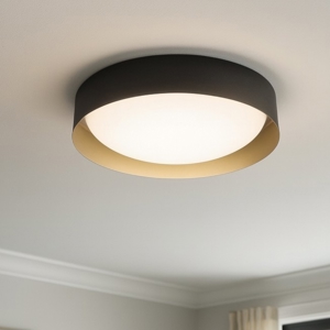 Plafoniera led 17w 3000k nero oro crew 2 linea light