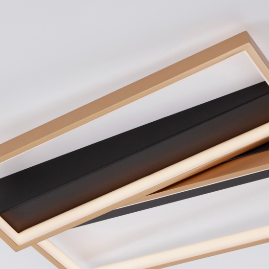 Plafoniera moderna neo oro led 28w 3000k dimmerabile design