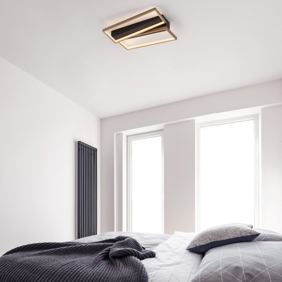Plafoniera moderna neo oro led 28w 3000k dimmerabile design