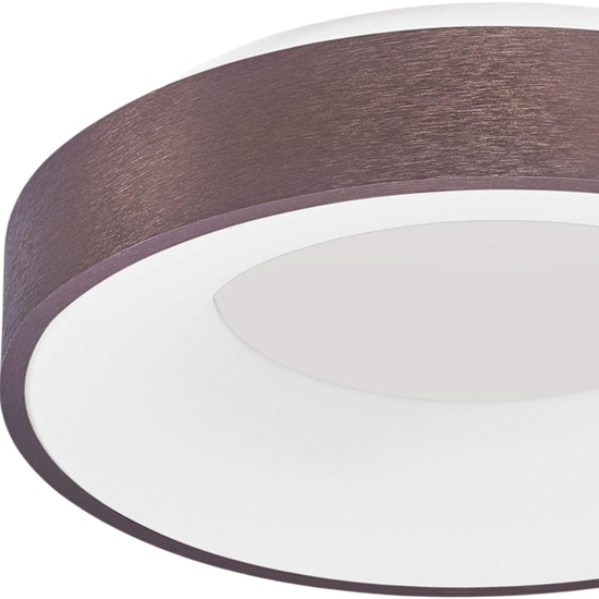 Plafoniera rotonda cerchio 38 cm led 3000k marrone moderna