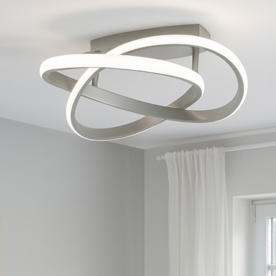 Plafoniera led 4000k nickel opaco per soggiorno dimmerabile